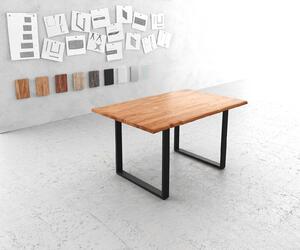 Tavolo da pranzo DELIFE Edge 140x90 Acacia naturale Metallo Sottile nero Live-Edge