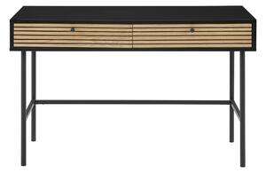 Scrittoio nero/rovere realizzato con impiallacciatura in vero legno