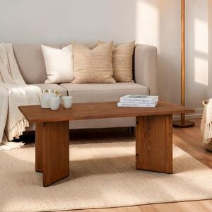 Tavolino da salotto MESA in legno massello 110 x 45 x 60 cm marrone scuro - tavolino da salotto minimalista in legno, con gambe angolate