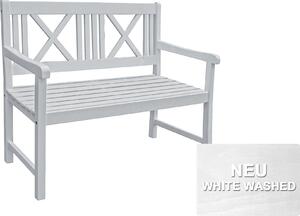 Panchina da giardino Garden Pleasure MALMÖ a 2 posti L 120 x P 59 x H 89 cm, colore: bianco