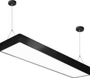 Lampada a sospensione a LED in metallo nero bianco allungato bianco neutro 4100 K 2480 lm luce a sospensione moderna