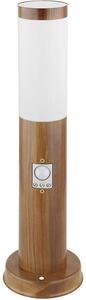 Lampada da parete, acciaio inossidabile con aspetto legno, sensore di movimento, altezza 45 cm