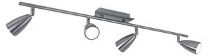 Lampada da soffitto, argento, faretti orientabili, L 78,5 cm