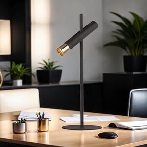 Lampada da tavolo a LED in metallo alta 50,5 cm in nero oro bianco caldo 3000 K 272 lm Lampada da tavolo moderna