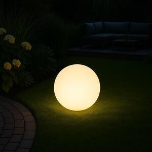 MeLiTec Solar light with USB - Lampada solare da giardino a LED con cambio di colore - anche per uso interno - diametro 35cm - plastica - sfera, rotonda - LK01-4