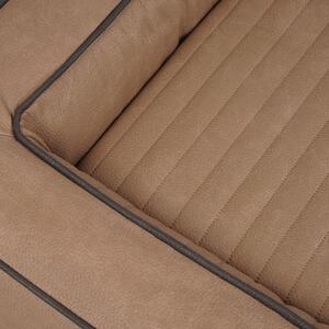 Knuffelwuff - Cuccia ortopedica per cani in ecopelle trapuntata al laser Montego 105 x 80 cm, color cammello