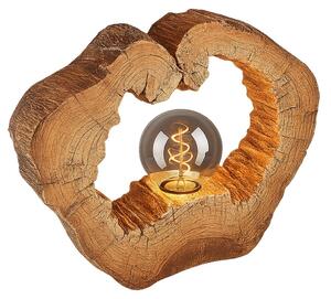 Lampada da tavolo a LED, disco dell'albero, aspetto legno, H 25,5 cm