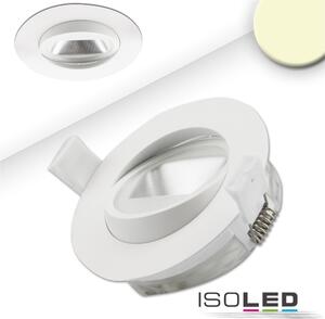 Faretto da incasso LED COB asimmetrico, bianco, 8W, 50°, IP44, rotondo, bianco caldo, dimmerabile