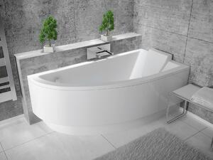 Vasca da bagno angolare 150x70 destra con grembiule in acrilico, set di scarico e piedini GRATIS | Set completo 4in1 Vasca da bagno originale in acrilico Siphon | BADLAND PRAKTIKA