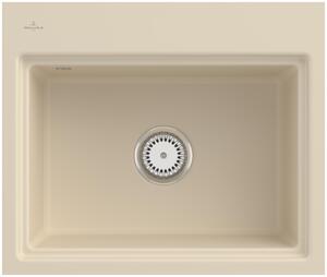 Lavello a filo V&B Subway Style 60 S Flat re, con scarico, funzionamento manuale, avorio