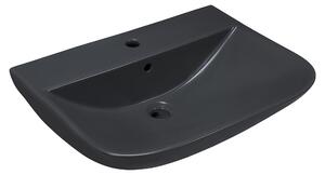 Lavabo Sanicomfort Rivo, 60 cm, grigio scuro opaco, mobile lavabo sospeso in Vetroceramica