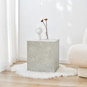 Tavolino 'Ellelu' cubo 45 x 40 x 40 cm MDF effetto marmo in taupe