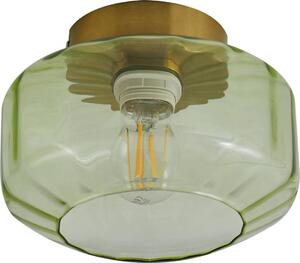 Plafoniera Lindby Hildur, verde, vetro, Ø 22 cm