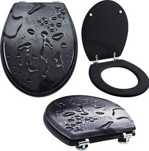 Sedile WC Grafner® con chiusura ammortizzata Motivo coperchio WC Black Drops