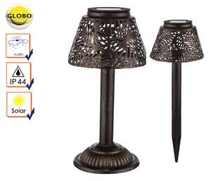 Lampada solare a LED, metallo ramato, H 27 cm