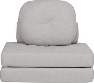 BELIANI Divano pouf reclinabile grigio chiaro imbottito per soggiorno con funzione letto cuscino federe sfoderabili design moderno