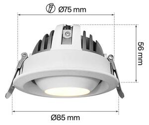 Faro LED da Incasso 12W Ø75mm IP40 CCT Orientabile, Philips CertaDrive Colore Bianco Variabile CCT