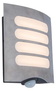 Lutec LED lampada da parete per esterni Farell acciaio inox IP44 14W 700lm bianco caldo 3000K rilevatore di movimento
