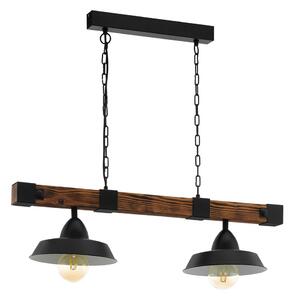 Apparecchio a sospensione LB22 acciaio/legno 2xE27 49684