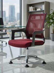 Elegante sedia da ufficio rossa con schienale robusto