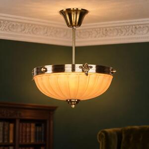 Plafoniera in metallo vetro rotondo Ø 30 cm in bronzo arancione E14 3 luci plafoniera Art Nouveau soggiorno sala da pranzo