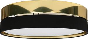 Plafoniera nero oro tessuto metallico antiriflesso rotonda Ø 60 cm 4x E27 lampada da soffitto soggiorno camera da letto