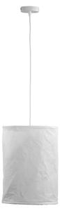 Lampada a sospensione bianca E27 paralume in tessuto Ø 30 cm moderno soggiorno camera da letto sospensione
