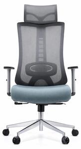 Sedia da ufficio ergonomica con schienale in rete e seduta blu