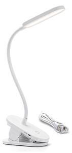 Aigostar - LED Lampada da tavolo ricaricabile dimmerabile con clip LED/2,5W/5V 1200mAh bianco