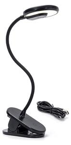 Aigostar - LED Lampada da tavolo ricaricabile dimmerabile con clip LED/3W/5V 1800mAh nero
