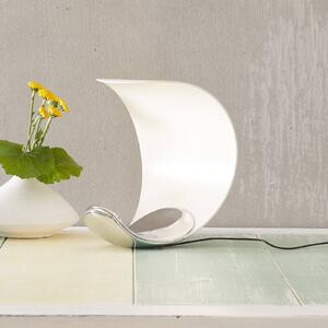 Luceplan Lampada da tavolo di design Curl, bianco/specchio