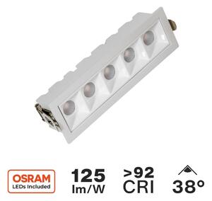 Faro LED da Incasso 12W, Foro 140x35mm, OSRAM LED, Bianco Colore Bianco Caldo 3.000K