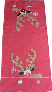 Stola natalizia rossa con stampa renne Larghezza: 40 cm | Lunghezza: 85 cm
