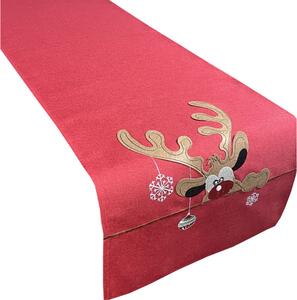 Stola natalizia rossa con stampa renne Larghezza: 40 cm | Lunghezza: 85 cm