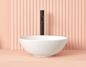 SANYCCES PADOVA Lavabo da appoggio Ø 39,5 cm x 14h con valvola a stelo click clack, bianco