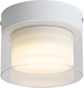 Moderna lampada da soffitto bianca con vetro trasparente - Puck