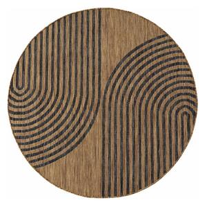 Tappeto da interno/esterno rotondo nero/marrone ø 120 cm Mira 1453 – Ayyildiz Carpets