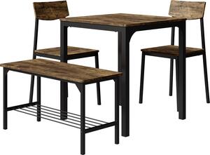 Set di tavoli da pranzo Vicco Fyrk Nero/quercia rustico 70 x 70 cm 4 parti, Model 53028
