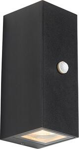 Applique moderna nera IP44 con sensore di movimento Baleno II