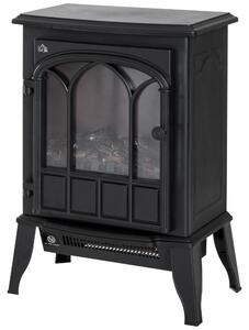 Moonbite, caminetto elettrico da pavimento, dimensioni 39 x 23 x 56,5 cm, con fiamme LED, potenza 1000/2000 W, controllo rotativo, protezione contro il surriscaldamento, vetro temperato, struttura in ferro, colore nero