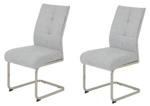 Set di 2 poltrone a dondolo INES, modello XL, grigio, struttura in metallo, portata massima 140 kg