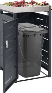 Copertura per bidoni della spazzatura MCW-H40b, box per bidoni della spazzatura, fioriera combinata in acciaio inossidabile e metallo, 24 kg, 110x60x62 cm, espandibile