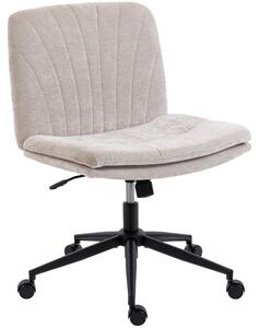 Sedia da ufficio HOMCOM, regolabile in altezza, con aspetto simile al lino, color beige
