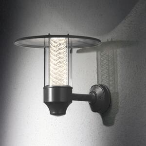 Applique Konstsmide Nova in alluminio laccato nero con vetro acrilico trasparente
