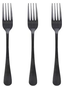 Set 3 forchette in acciaio inossidabile con finitura lucida o opaca 5TH Avenue - Black