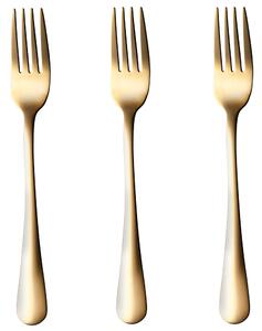 Set 3 forchette in acciaio inossidabile con finitura lucida o opaca 5TH Avenue - Gold