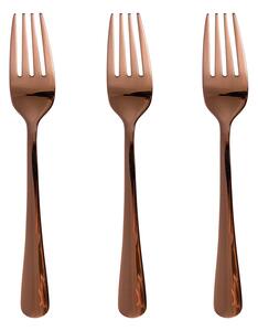 Set 3 forchette in acciaio inossidabile con finitura lucida o opaca 5TH Avenue - Brown