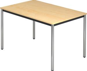 Tavolo da conferenza con tubo rotondo cromato Doran 120 X 80Cm acero