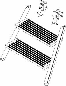 MUNK Scaletta con pedana incl. kit di montaggio 3 gradini