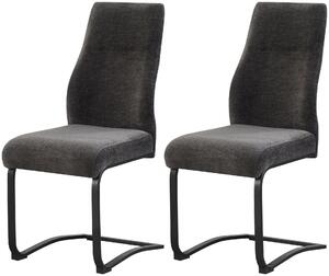 Xonox.home Set di 2 sedie Swing in tessuto testurizzato Tina antracite (L/H/D): 43 x 98 x 59 cm